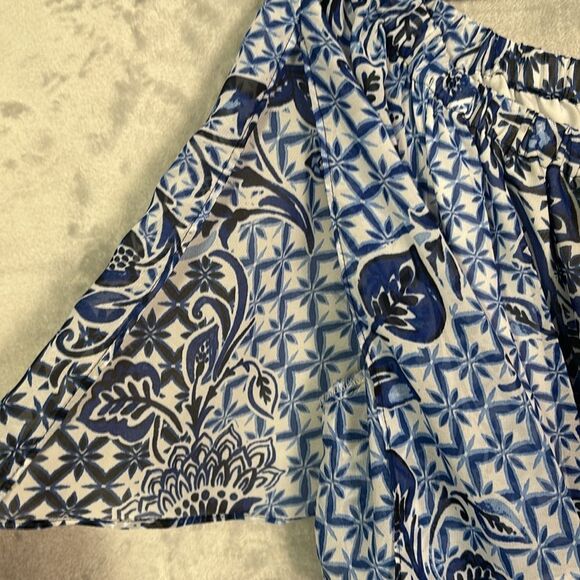 Nine West Blue Floral Off the Shoulder High Low Flowy Fully Lined Dress Size 18 - Picture 5 of 11